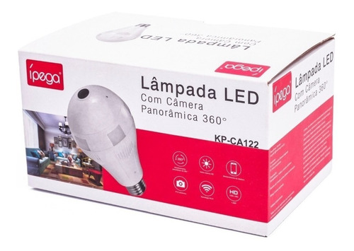 Clique Aqui para Comprar Lâmpada de LED com Câmera de Segurança Panorâmica 360º